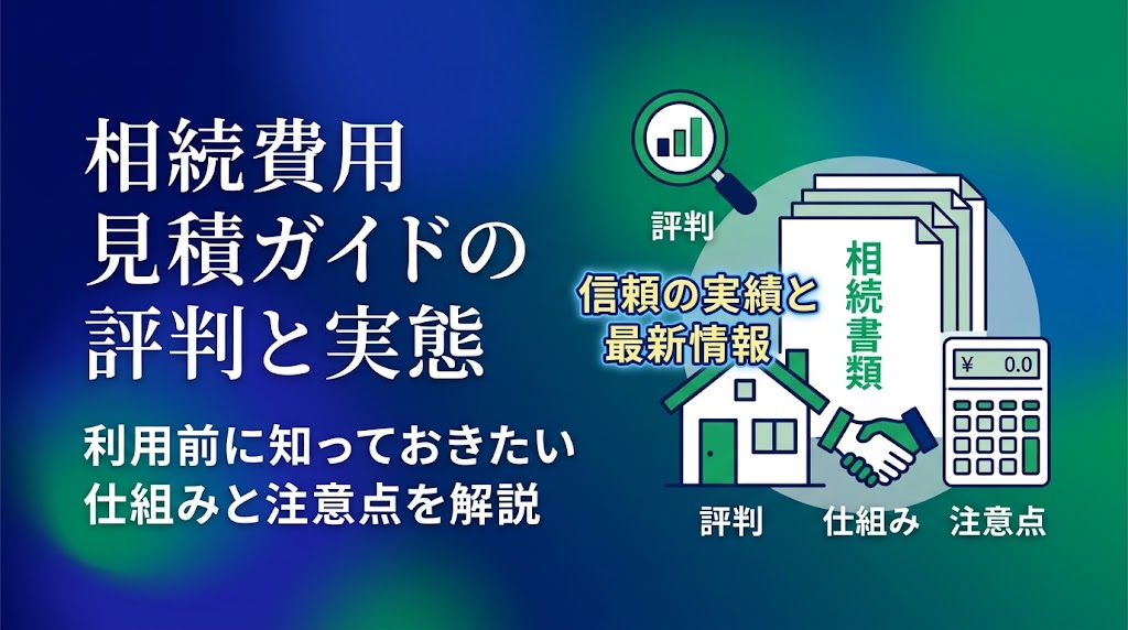 相続費用見積ガイドの評判は？1社しか来ない例と利用前に確認したい仕組み